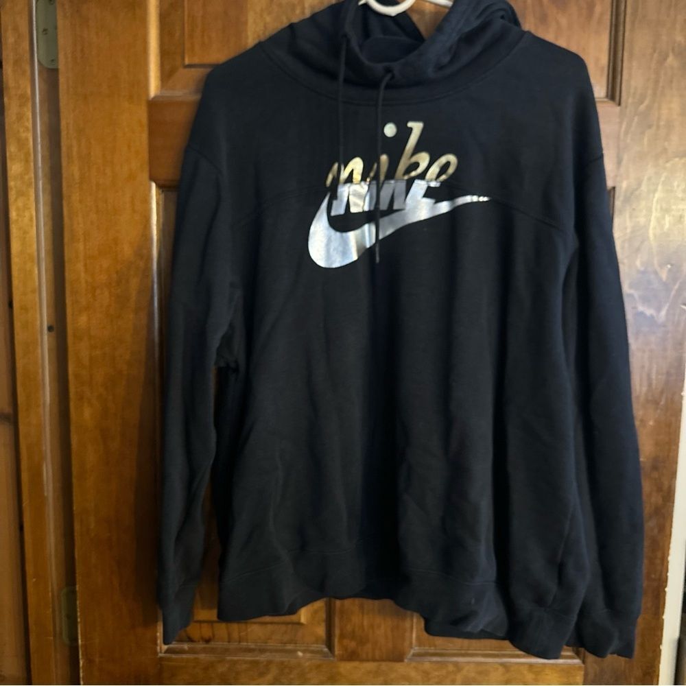 Womens Nike Hoodie Sweater L Large Black Athletic Gym Workout